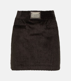 Dolce & Gabbana Logo corduroy miniskirt