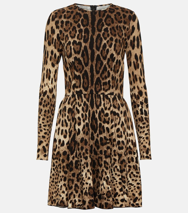 Dolce & Gabbana Leopard-print jersey minidress