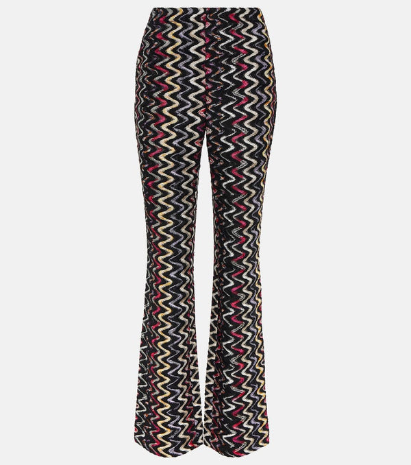 Missoni High-rise wool-blend flared pants