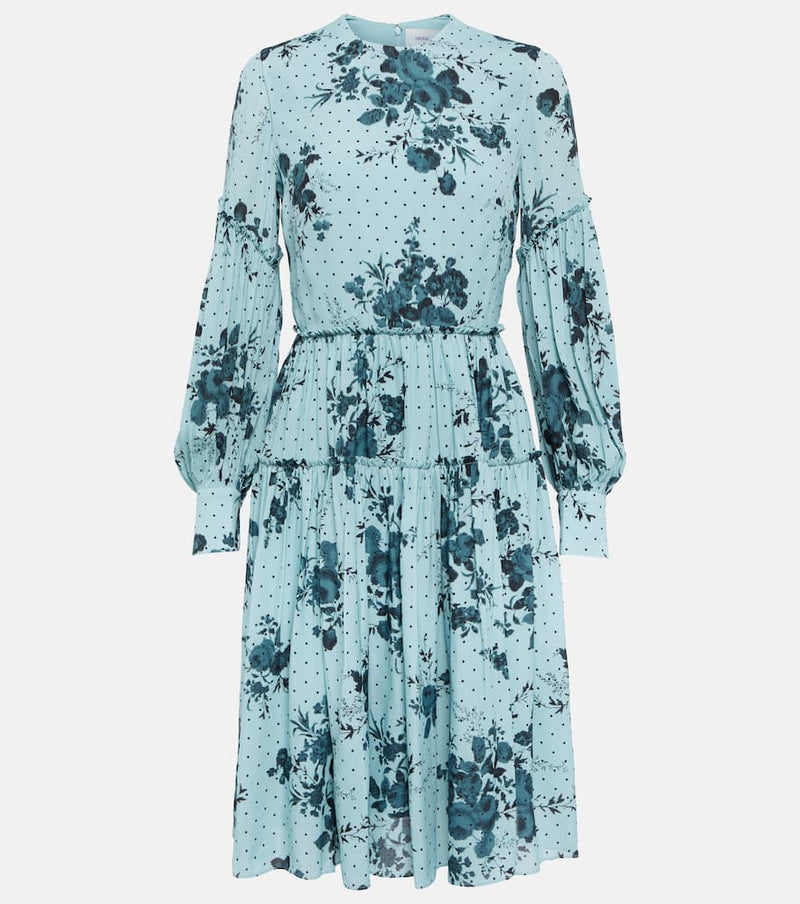 Erdem Floral tiered crêpe minidress