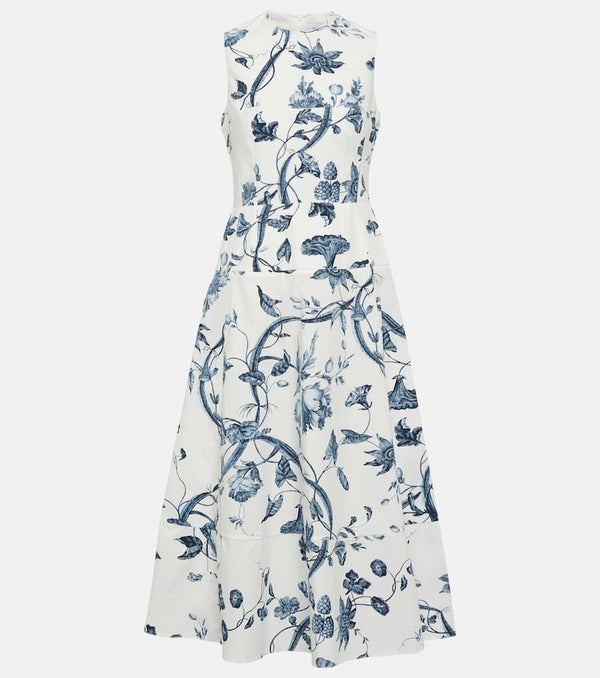 Erdem Floral cotton poplin midi dress