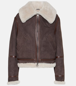 Loro Piana Shearling-trimmed suede jacket