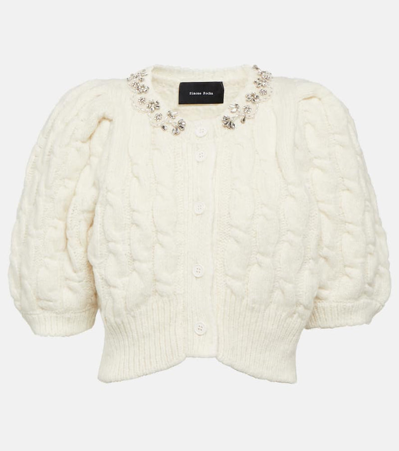 Simone Rocha Cable-knit alpaca and wool-blend cardigan