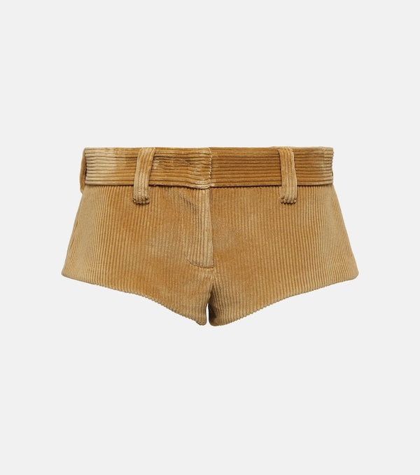 Miu Miu Low-rise cotton corduroy shorts