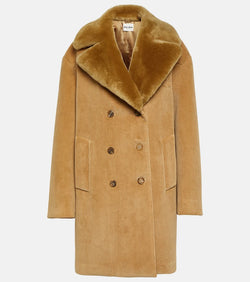 Miu Miu Shearling-trimmed corduroy coat