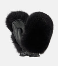 Goldbergh Hill faux shearling and leather mittens