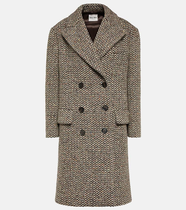 Miu Miu Wool and silk-blend boucle coat