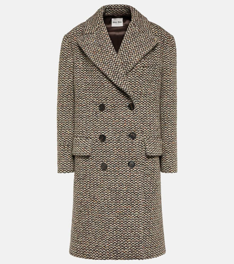 Miu Miu Wool and silk-blend boucle coat