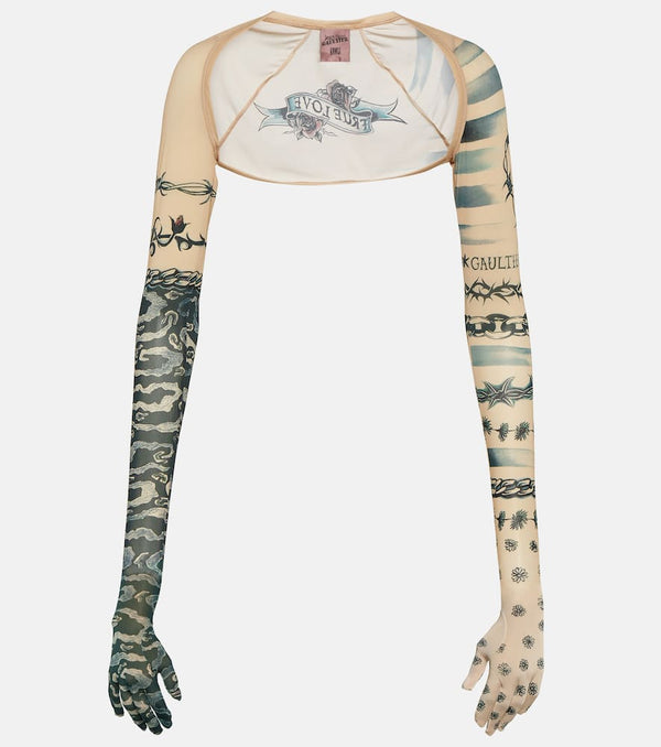 Jean Paul Gaultier x KNWLS printed jersey crop top