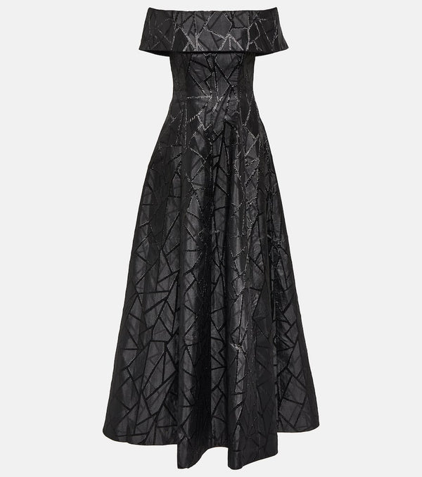 Rebecca Vallance Colette off-shoulder brocade gown