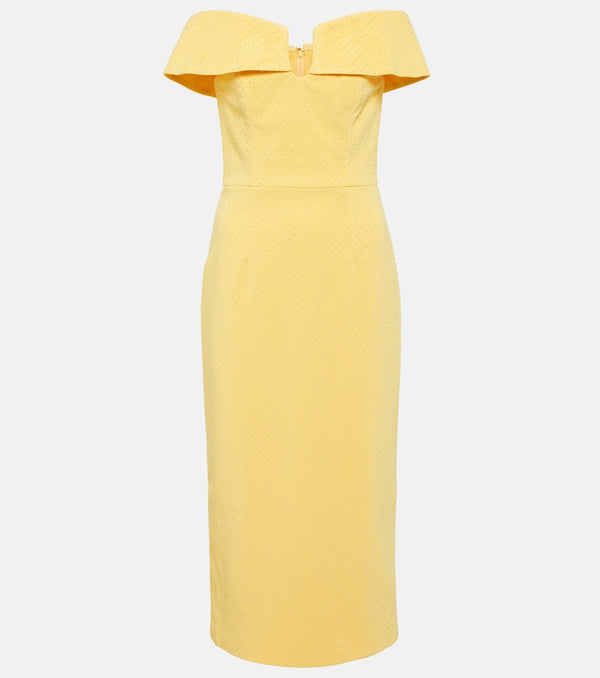 Rebecca Vallance Lumiere embellished mesh midi dress