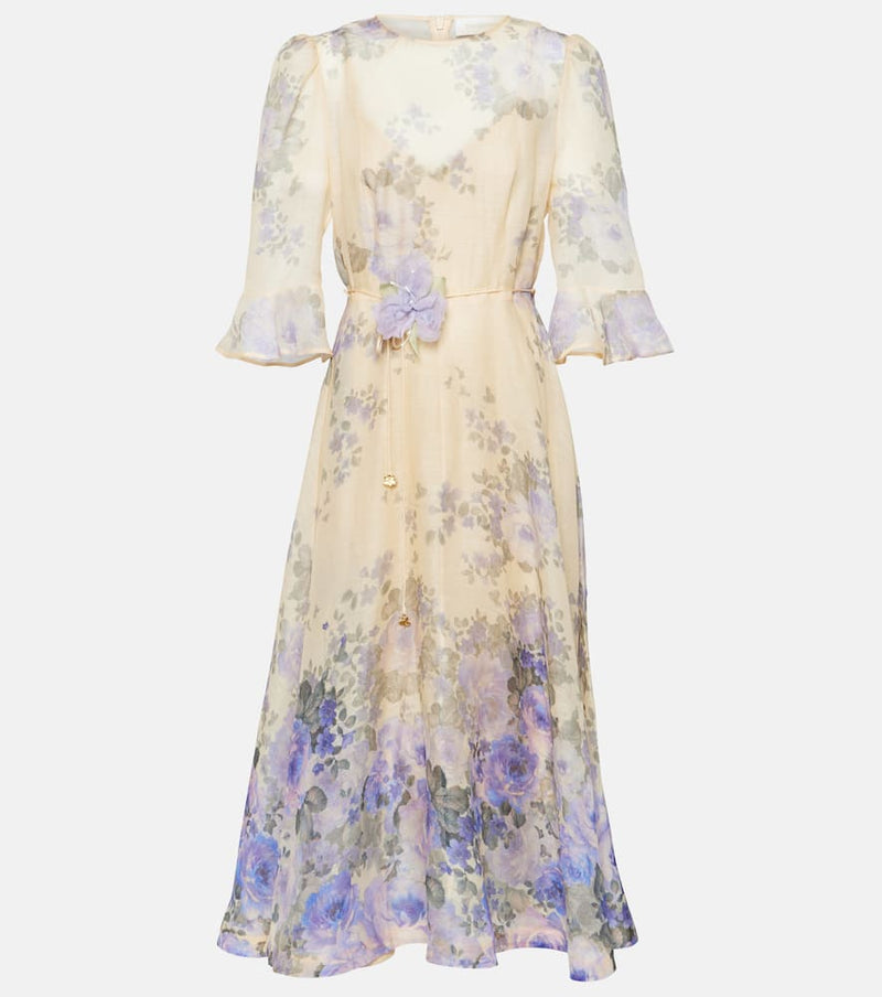 Zimmermann Lyrical silk linen midi dress