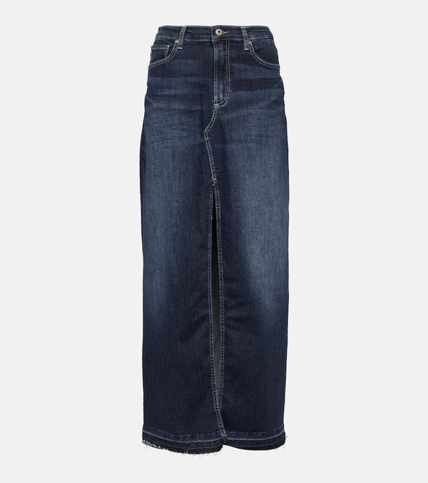 AG Jeans High-rise denim maxi skirt