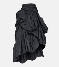 Erdem Asymmetric ruffled taffeta maxi skirt