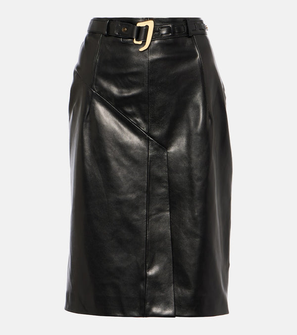 Tom Ford Belted leather midi skirt