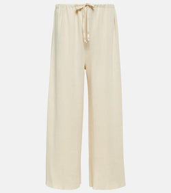 The Row Delphine silk and cotton sweatpants