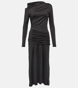 Victoria Beckham Asymmetric ruched jersey midi dress