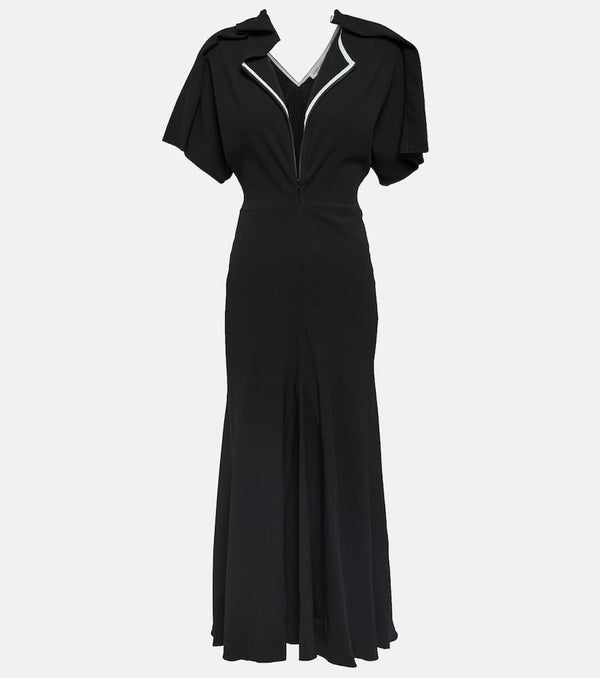 Victoria Beckham Asymmetric wool-blend crêpe maxi dress