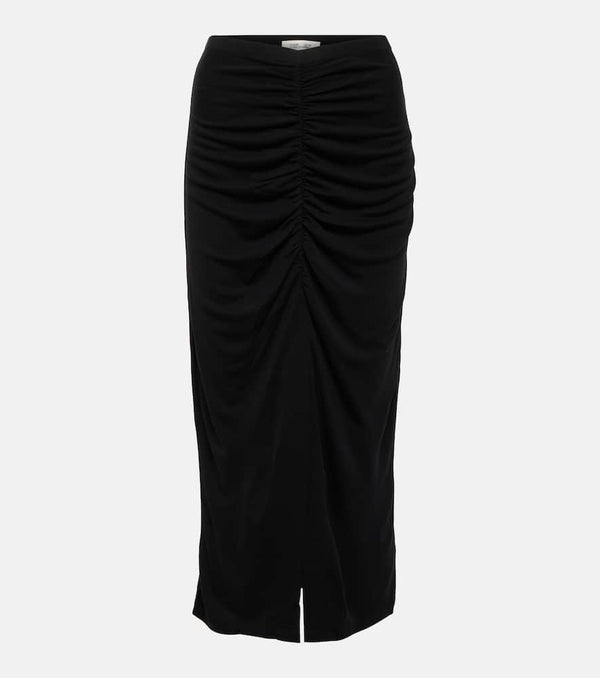 Diane von Furstenberg Callisto ruched wool-blend midi skirt