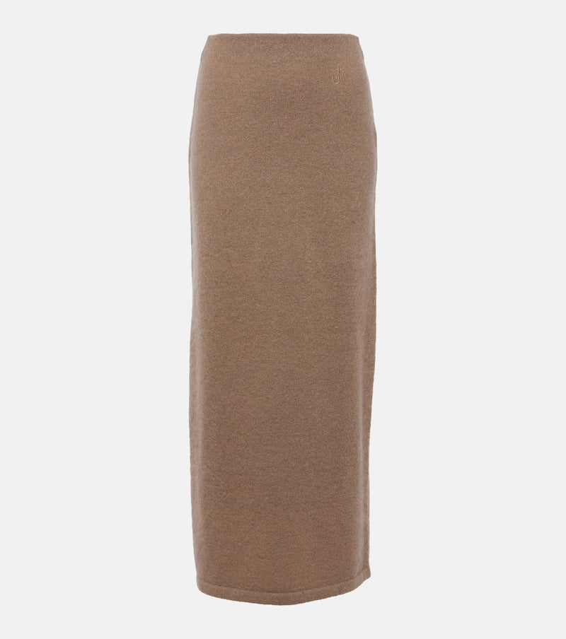 JW Anderson High-rise mohair-blend midi skirt