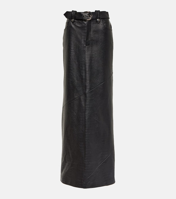 Alessandra Rich Mock-croc leather maxi skirt