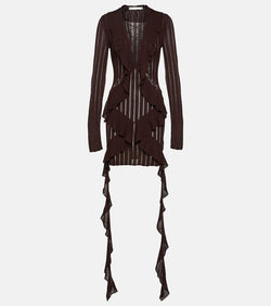 Dion Lee Ruffled pointelle minidress