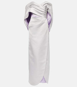 Carolina Herrera Off-shoulder draped satin gown