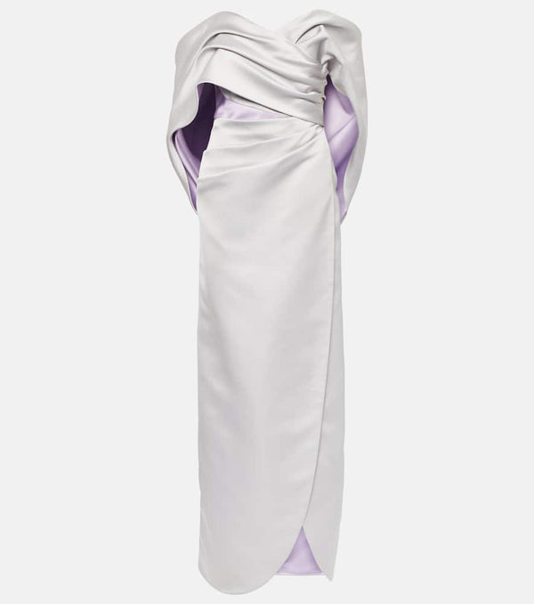 Carolina Herrera Off-shoulder draped satin gown | LYBSTORE