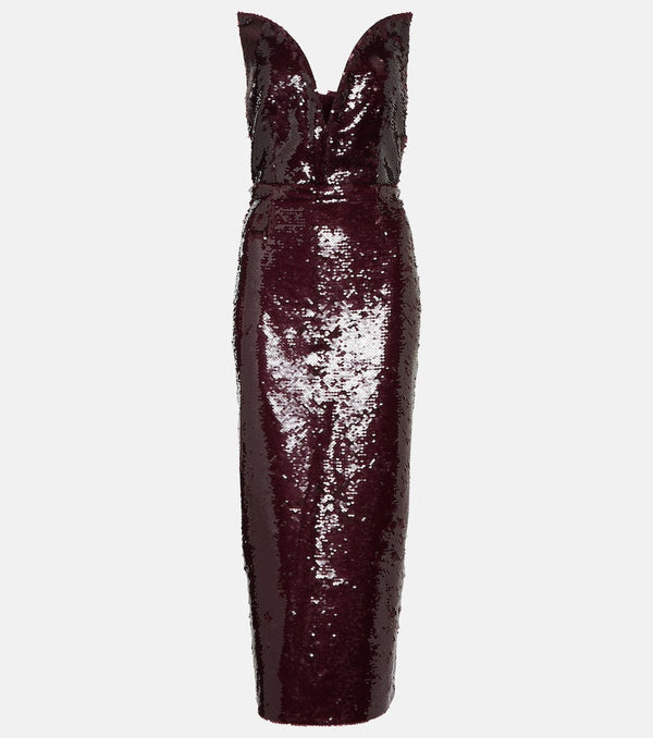 Roland Mouret Sequinned bandeau midi dress