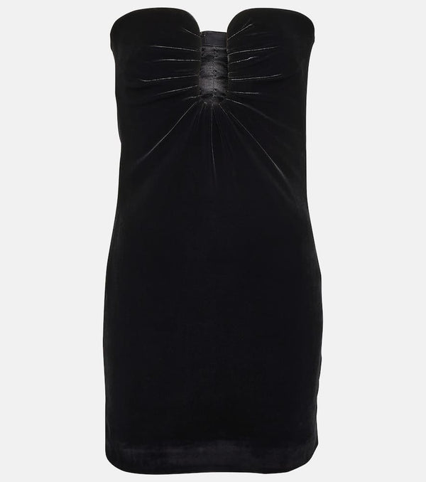 Roland Mouret Strapless velvet minidress