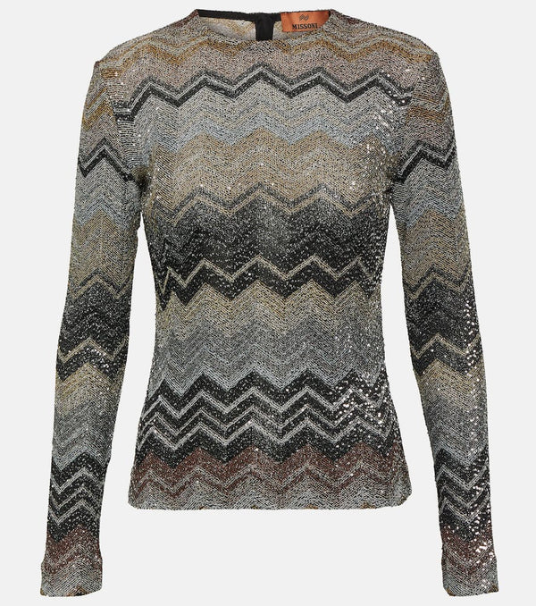 Missoni Zig Zag metallic knit sweater