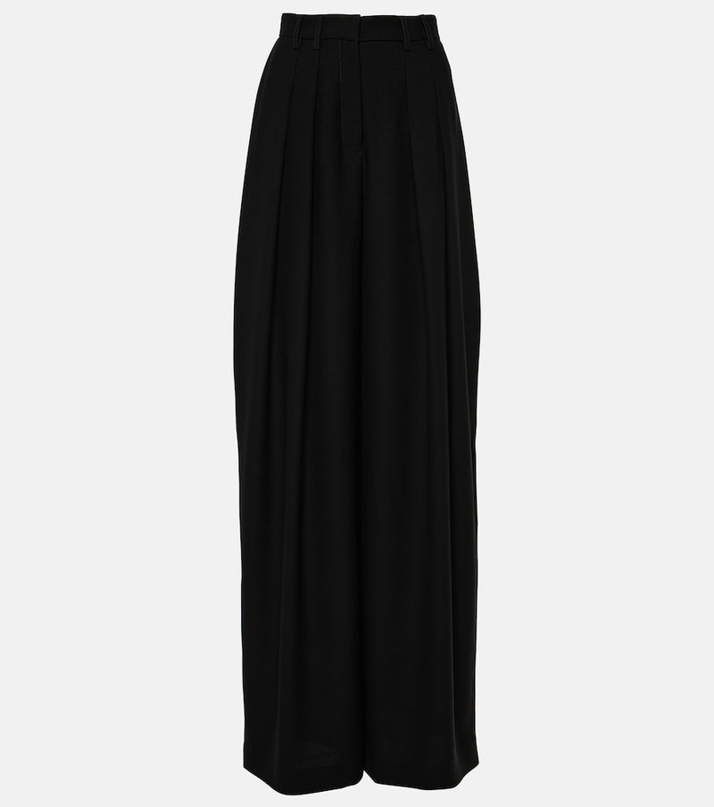 Monot Pleated crepe wide-leg pants