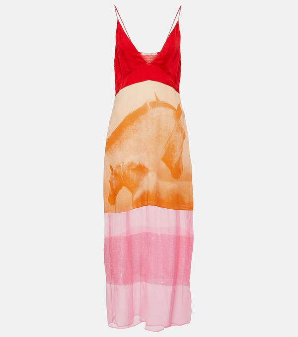 Stella McCartney Sequined silk midi dress