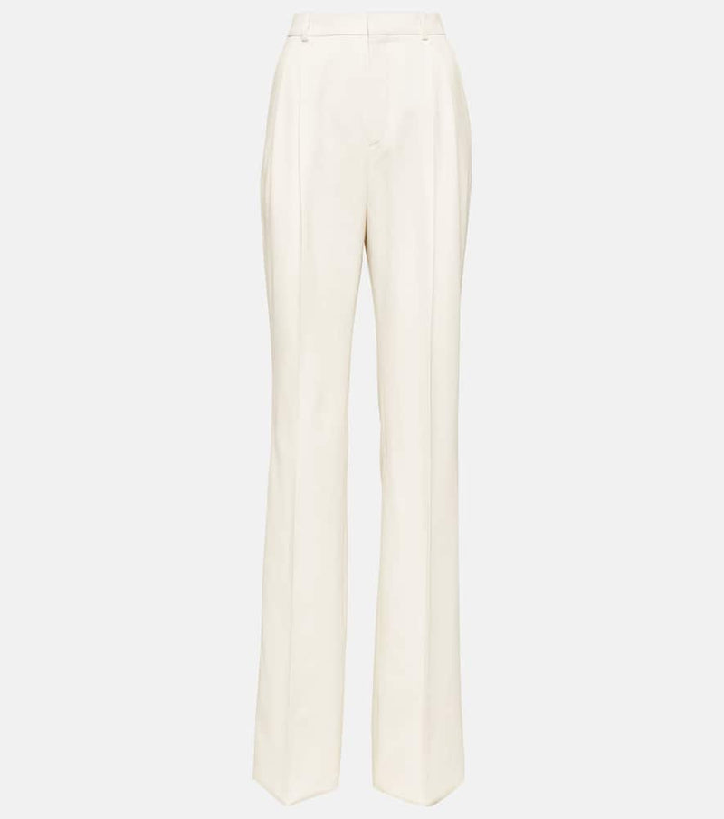 Saint Laurent High-rise wool wide-leg pants