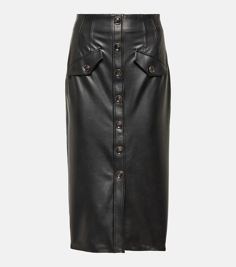 Veronica Beard Barrie faux leather midi skirt