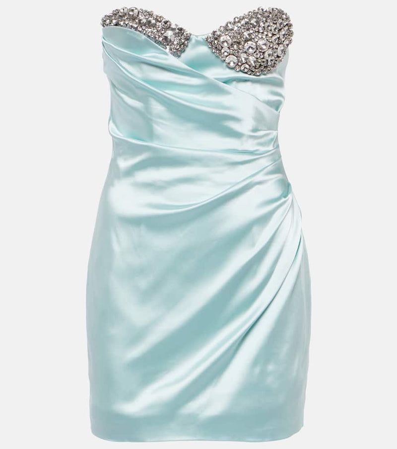 Area Crystal-embellished satin minidress