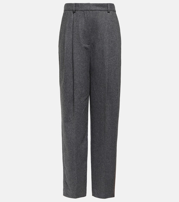 Toteme Pleated wool-blend straight pants