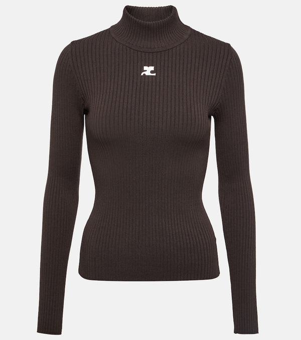 Courrèges Ribbed-knit turtleneck sweater