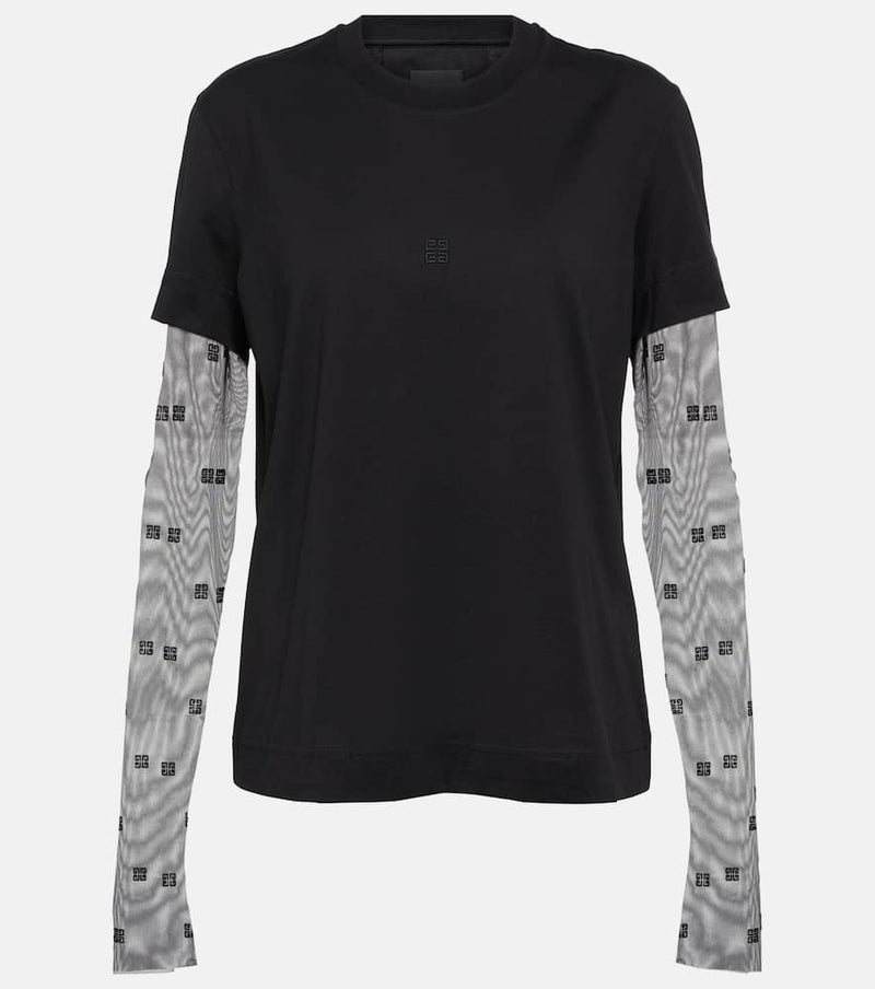 Givenchy 4G tulle-trimmed cotton jersey T-shirt