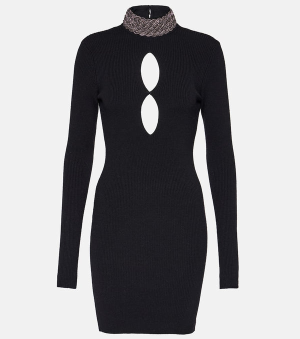 Giuseppe di Morabito Embellished wool-blend minidress