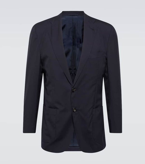 Kiton Single-breasted wool blazer