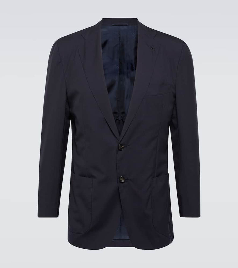 Kiton Single-breasted wool blazer