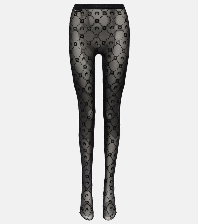 Marine Serre Crescent Moon jacquard tights