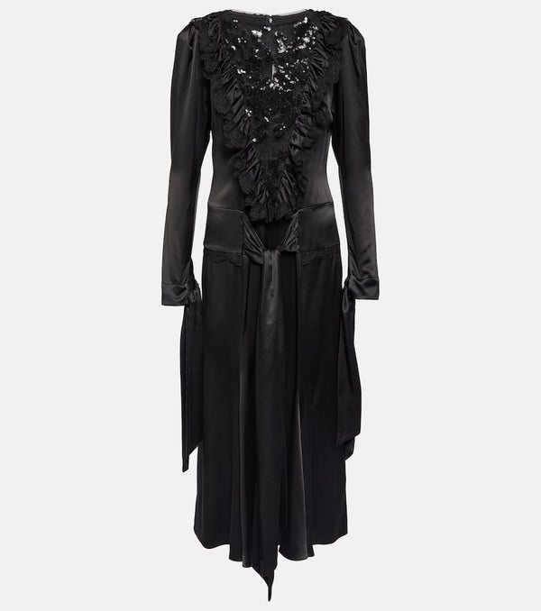 Rodarte Embellished silk-satin midi dress