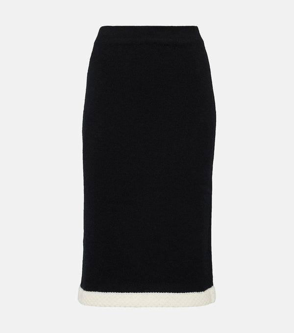 Xu Zhi Wool and cashmere midi skirt