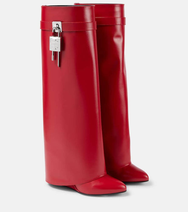 Givenchy Shark Lock leather knee-high boots