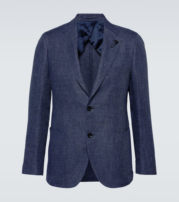 Lardini Single-breasted linen and wool blazer