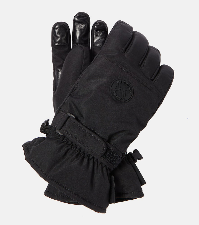 Yves Salomon Panelled Gloves Black