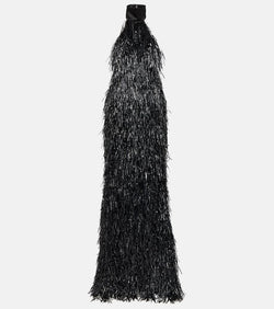 LaQuan Smith Tinsel halterneck gown