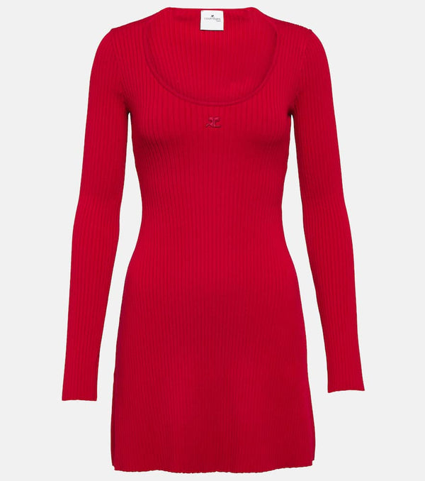 Courrèges Ribbed-knit jersey minidress